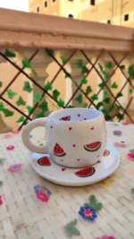 كوب بطبق بطيخه
