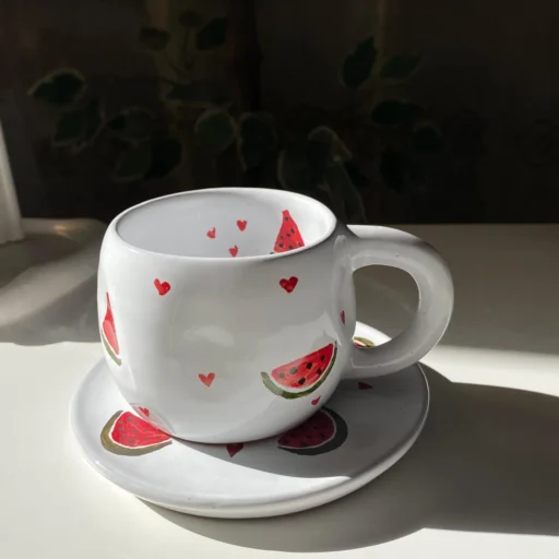 كوب بطبق بطيخه