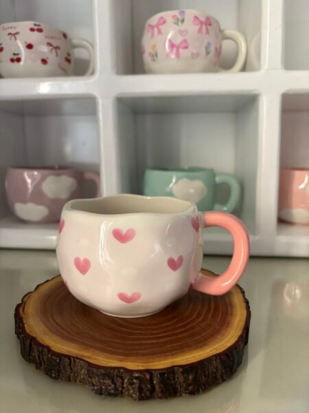 Pink heart mug